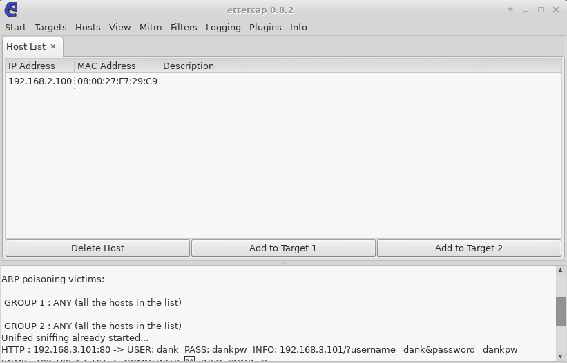 Ettercap's GTK interface is point and shoot.